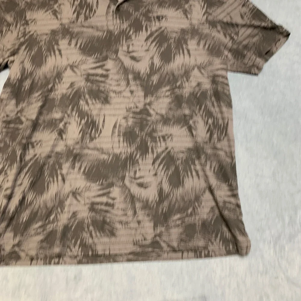 Travis Mathew Polo Shirt Mens XL Gray Palm Tree Collared Performance Golf Tennis